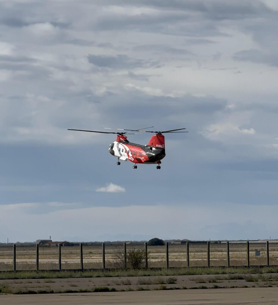Départ en vol du Columbia 107-II Vertol de nos locaux